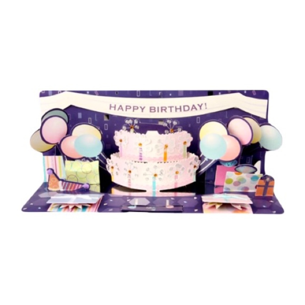 Up With Paper Balloon & Cake Explosion Pop-Up Card